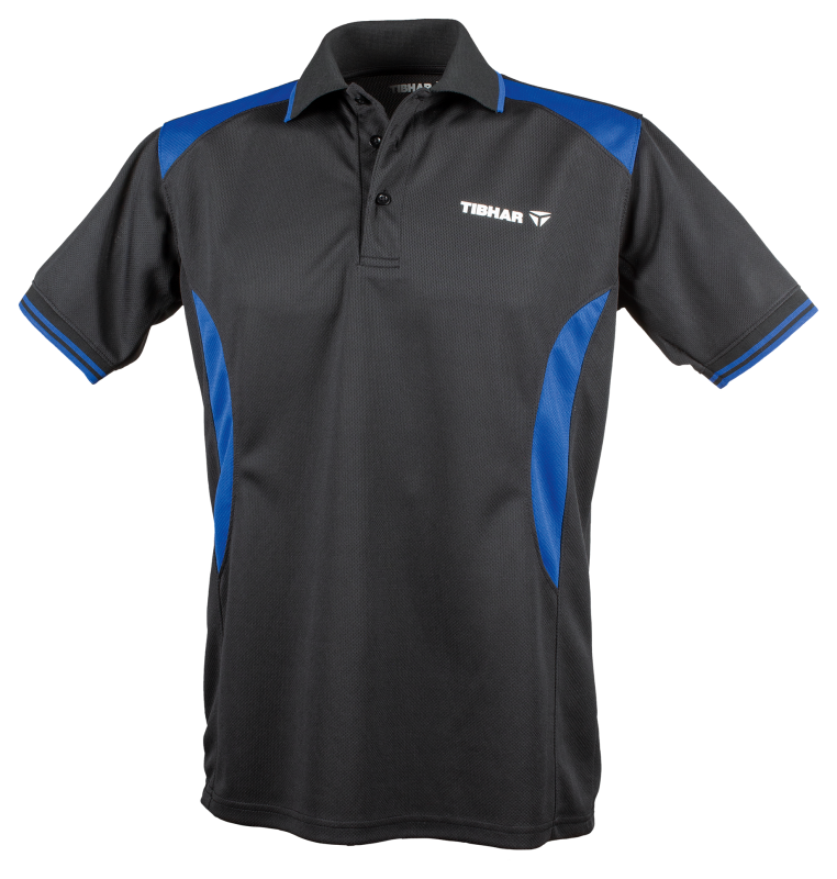 Tibhar shirt Cosmos polyester zwart/blauw